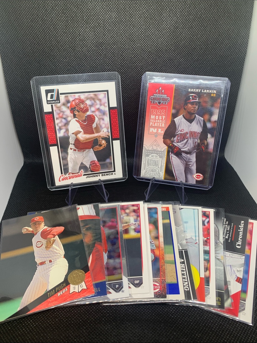 Cincinnati Reds Baseball Cards Johnny Bench Barry Larkin Pugh Mithcell Mint
